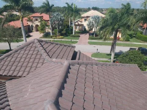 Tile roof close-up